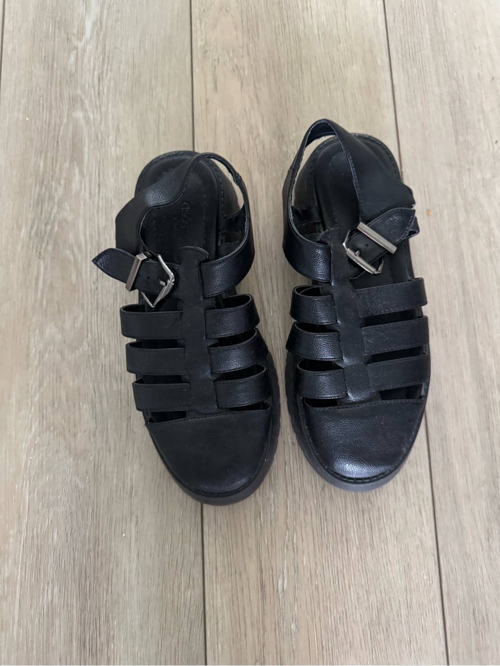 Kids Black Fisherman Sandals